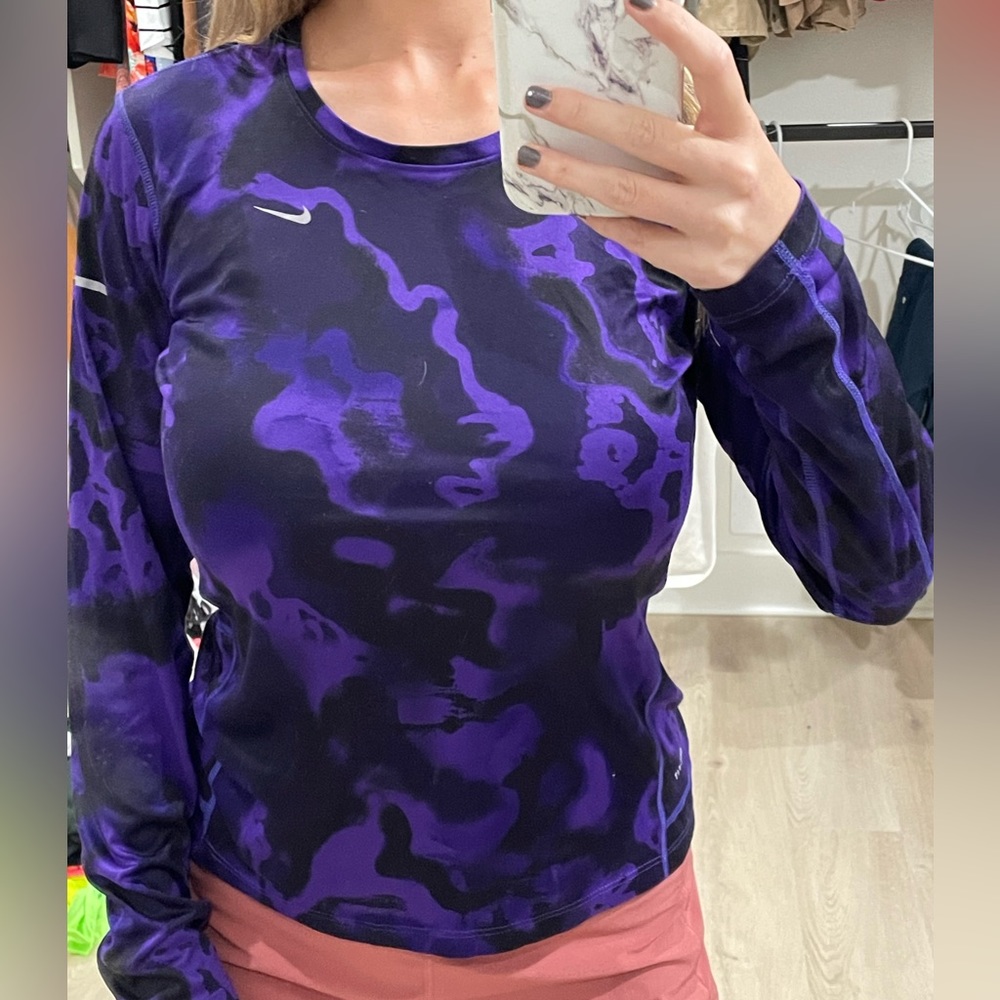 Nike long sleeve workout shirt- purple and black design